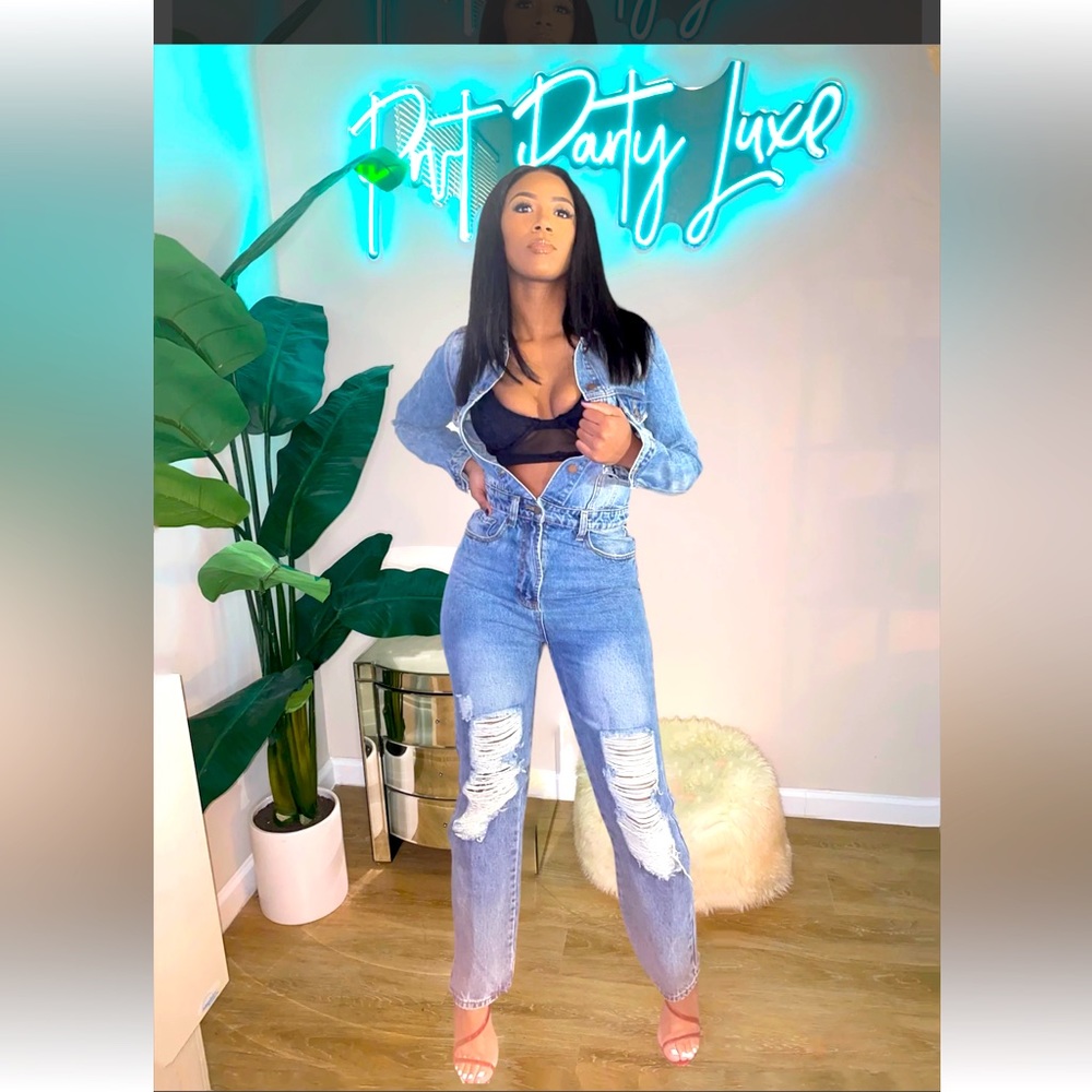 Distressed Denim Jumpsuit ❌SOLD❌